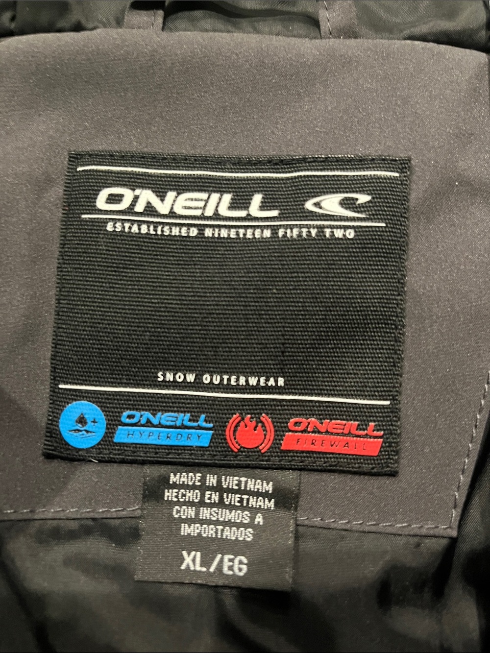 O'Neill Black Hooded Ski Jacket Snowboarding Size XL . - Picture 3 of 13